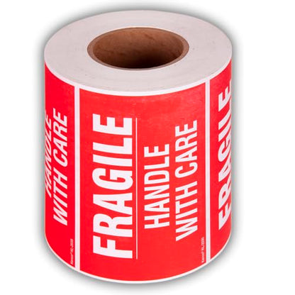 Kenco 3" X 5" Fragile Handle with Care Warning Stickers for Shipping and Packing- 500 Permanent Adhesive Labels Per Roll (10 Pack) - size: 10 PACK