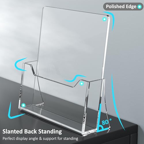 Acrylic Brochure Holder 8.5 x 11 inch 2 Pack, Flyer Holder Display Stand - size: 8.5" x 11"