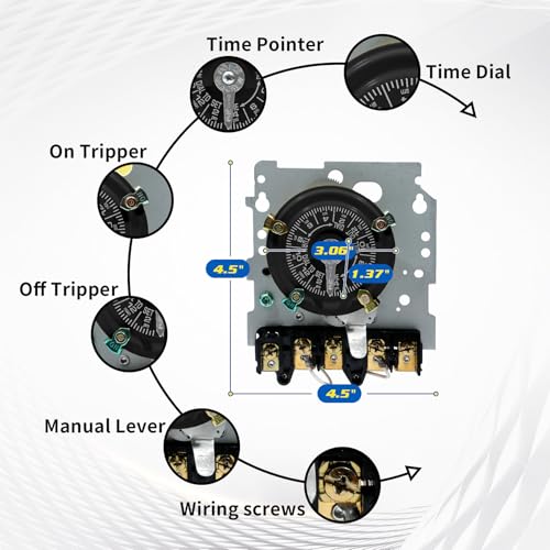 T104M Mechanical Timer Switch (No Box), 12 ON/Off 24Hour Timer Switch - style: T104M