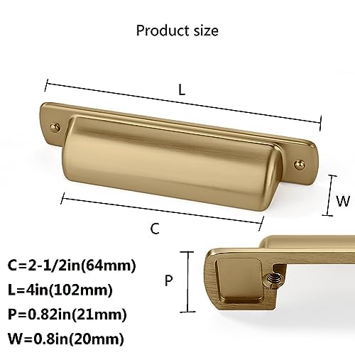 2 Pack Cup Pulls 2-1/2"(64mm) Center to Center Drawer Pulls Champagne Bronze Cabinet Cup Pulls Kitchen Cabinet Hardware Satin Brass Cabinet Handles Bin Cup Drawer Handles Gold Knobs. - color: Champagne Bronze, size: 2-1/2"(64mm) hole center, style: Quanti
