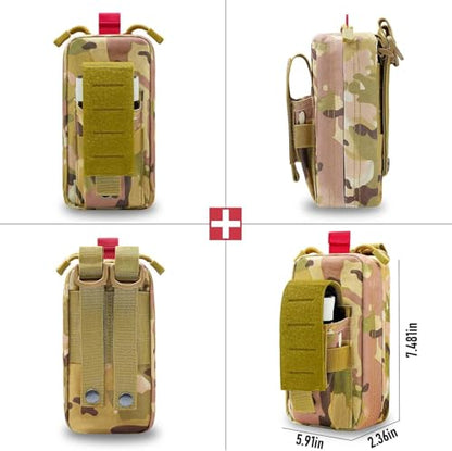 Tactical Ifak Trauma Kit Emergency First Aid Stop The Bleed Ifak Refill, Ifak Med Kit Trauma Refill Military Medical Supplies Kit Pack for Duty Belt - color: GREEN