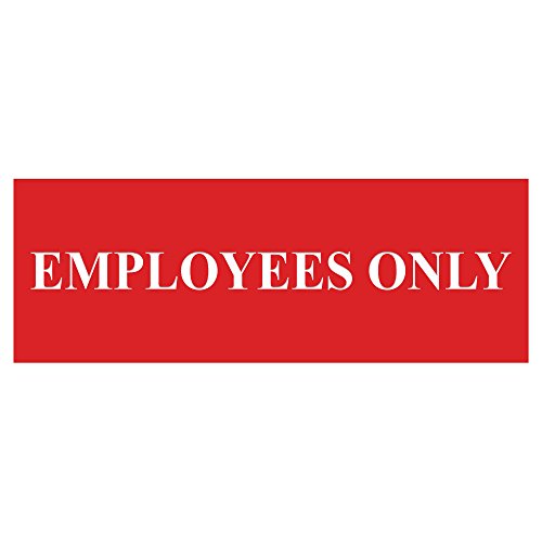 All Quality Basic Employees Only Wall or Door Sign - Easy Installation | Staff Only Signage‌ -Red - Small (1 Pack) - color: Red, size: 2 x 6" - Small (1 Pack)