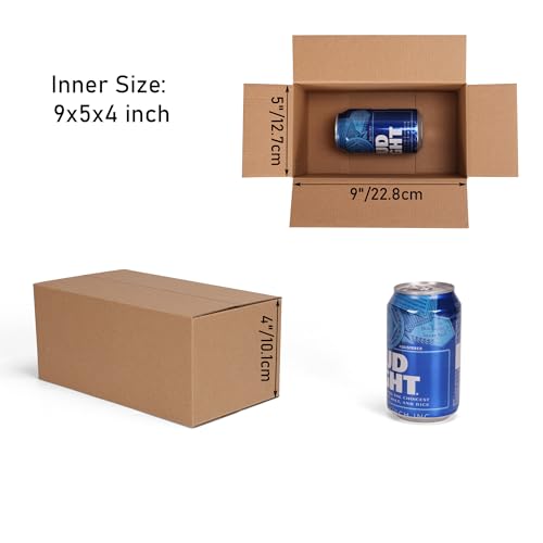 CRUGLA 40 Packs 9x5x4 Shipping Boxes, Brown Mailing Boxes - size: 9x5x4 Inch