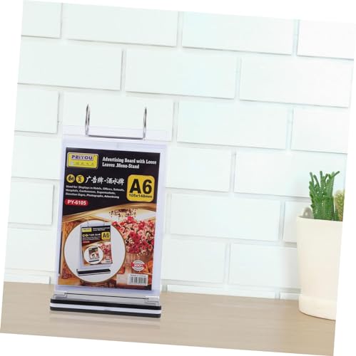 Musaner Menu Holder for Table Menu Display Holder Flip Menu Holder Menu Display Stand Desktop Display Stand Restaurant Menu Stand Sign Poster Stand A6 PVC Picture Frame Materia