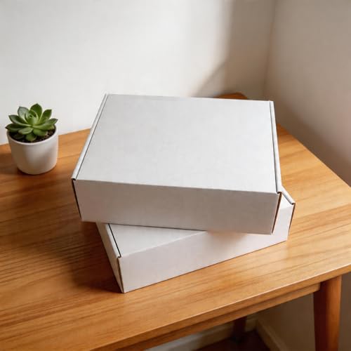 Fishat 13" x 10" x 4" White Corrugated Cardboard Shipping Boxes Set of 15 - size: 13" x 10" x 4"