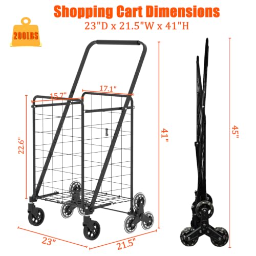 JIALIJIU Jumbo Stairs Climbing Shopping Cart with Waterproof Bag