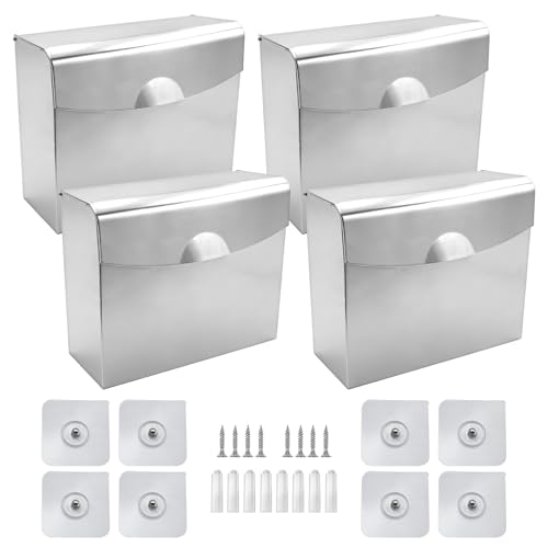 Wall Mounted Sanitary Napkin Disposal Receptacle, Stainless Steel Feminine Hygiene Waste Bins with Flip-Top Lids, Tampon and Pad Disposal Containers for Women's Restroom, Office (4 Pack, White) - color: White