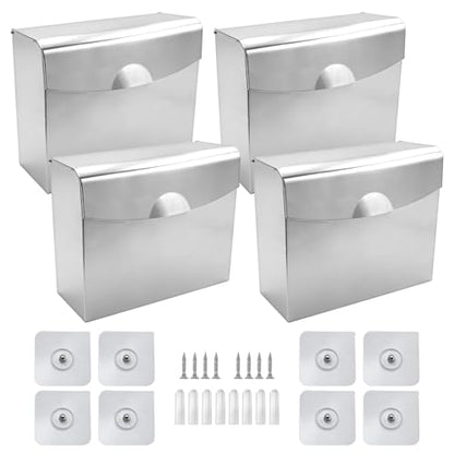 Wall Mounted Sanitary Napkin Disposal Receptacle, Stainless Steel Feminine Hygiene Waste Bins with Flip-Top Lids, Tampon and Pad Disposal Containers for Women's Restroom, Office (4 Pack, White) - color: White