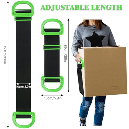 Adjustable Lifting Moving Straps, 1-Person Lifting Handle Straps with Anti-Slip Gloves, Furniture Moving Straps Support up to 600Lbs for Furniture, Boxes, House-Moving - style: 1-Person Lifting Handle Straps