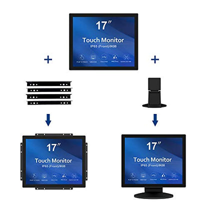 GreenTouch 17 Inch 10 Points Open Frame Industrial Touch Monitor - PACP -1280X1024-LED Display Metal Housing with HDMI,DVI,VGA Port Built-in - size: 17 IN