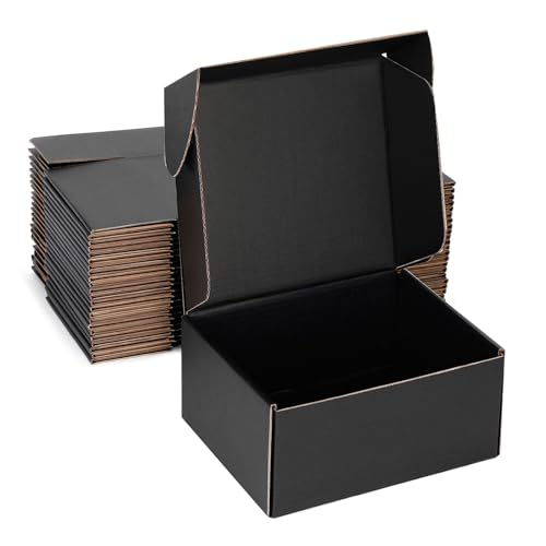 8x6x4 Black Shipping Boxes for Small Business, Packing, 25 Pack - color: Black, size: 8x6x4 Inch