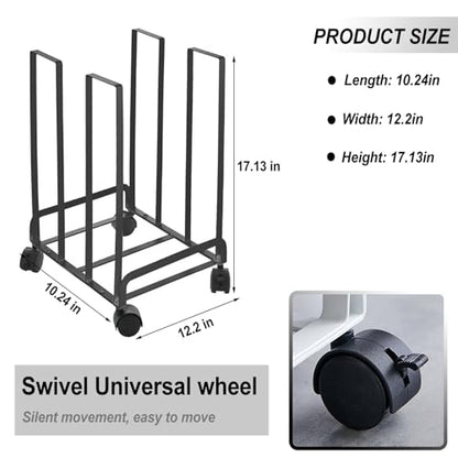 Carton Stand for Boxes, Carton Storage Rack with Wheels, Black - color: Black