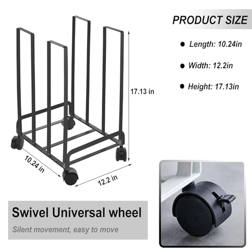 Carton Stand for Boxes, Carton Storage Rack with Wheels, Black - color: Black