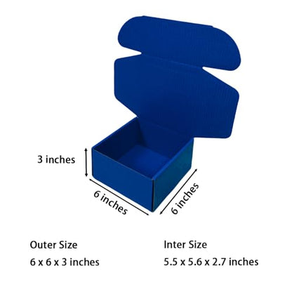30 Pack 6x6x3 in Industrial Blue Shipping Boxes - color: Industrial Blue, size: 6x6x3 in