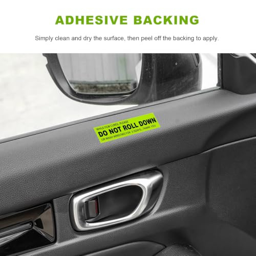 100 PCS Do Not Roll Down Car Sticker, Eye-Catching Auto Window Tint Sticker Waterproof Warning Label, Universal Self-Adhesive Window Film Caution Decal for Most Vehicles - color: 1 Pcs