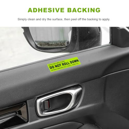 100 PCS Do Not Roll Down Car Sticker, Eye-Catching Auto Window Tint Sticker Waterproof Warning Label, Universal Self-Adhesive Window Film Caution Decal for Most Vehicles - color: 1 Pcs