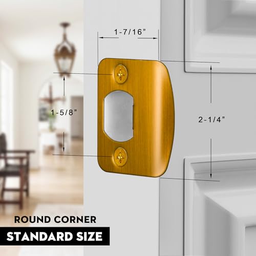Door Strike Plate for Interior Doors, Antique Brass, 1 Pack - color: Antique Brass, size: 1 Pack