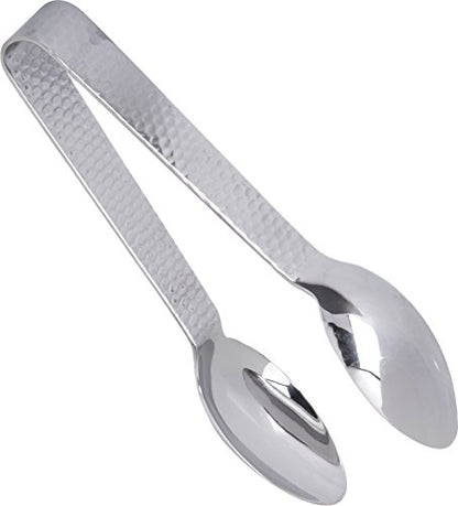 Carlisle FoodService Products Food Tongs for Serving – 60209 Terra Stainless Steel Serving Tongs – Forged Hammered Finish, for Kitchens, Restaurants, Catering, 7in