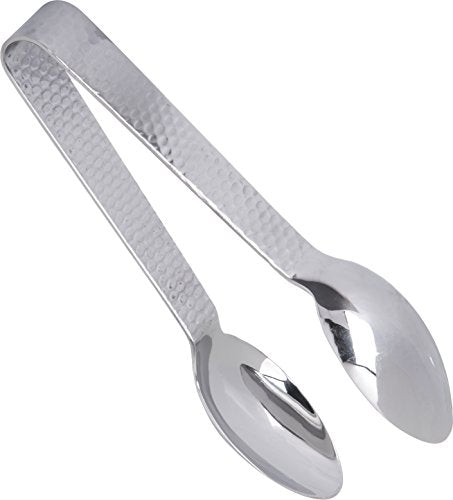 Carlisle FoodService Products Food Tongs for Serving – 60209 Terra Stainless Steel Serving Tongs – Forged Hammered Finish, for Kitchens, Restaurants, Catering, 7in