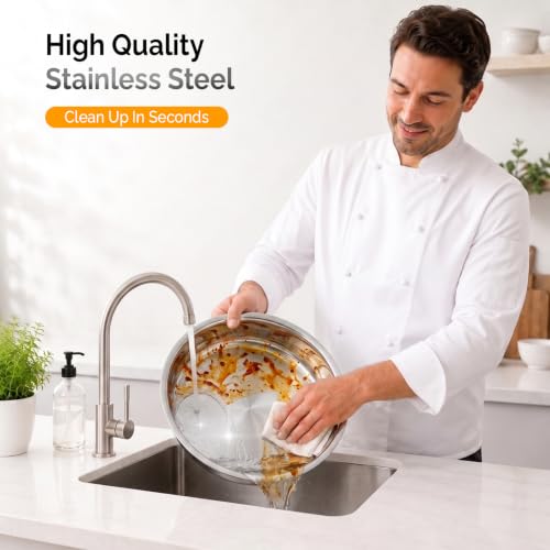 ROVSUN 5 Qt 6 Pack Chafing Dishes for Buffet, Stainless Steel Round Chafers for Catering, Buffet Servers and Warmers Set with Glass Lid & Lid Holder, Stackable Design for Wedding Party Event - size: 6 Pack