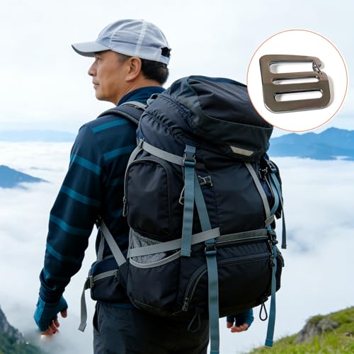 Zinc Alloy G Hook Wave Buckles with Adjustable Spring Door, Tactical Carabiner Backpack Strap Clip Buckle Adjustable Webbing G Shaped Belt Bag Buckle Clips Replacement for 0.7" Belt - color: Dark Grey