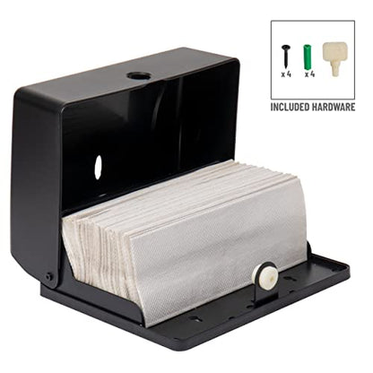 Mind Reader Paper Towel Dispenser, Tri-Fold Towel Holder, Restroom, Wall Mount, Bathroom, Black - color: Black