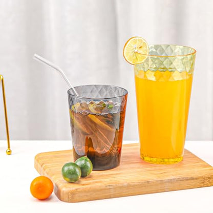 BPA-Free Plastic Tumblers 8 Pack (4x16oz+4×22oz) | Reusable Dishwasher Safe | Stackable Shatterproof Cups | Plastic Drinkware & Drinking Tumblers for Restaurant, Home, Party - color: Many Styles, size: 8-Pack