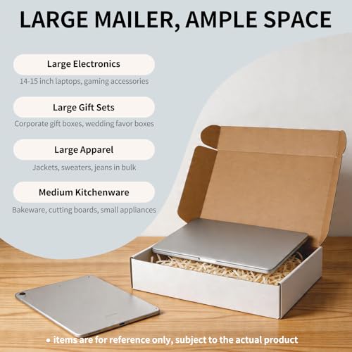 Fishat 13" x 10" x 3" White Corrugated Cardboard Shipping Boxes Set of 25 - size: 13" x 10" x 3"