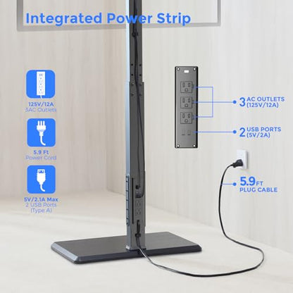 Floor TV Stand with Power Outlet for 32-75 Inch TVs, 110 lbs Capacity - style: TCP01-M-A01