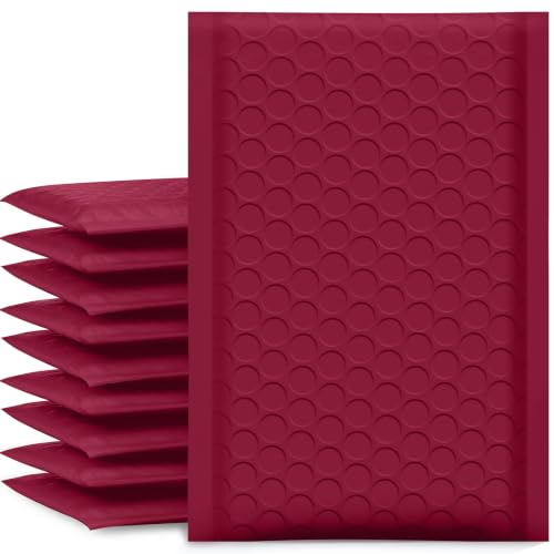 UCGOU Bubble Mailers 4x8" Red 50 Pack Usable Size 4x7" Padded Envelopes - color: red, size: 4x8" 50PC