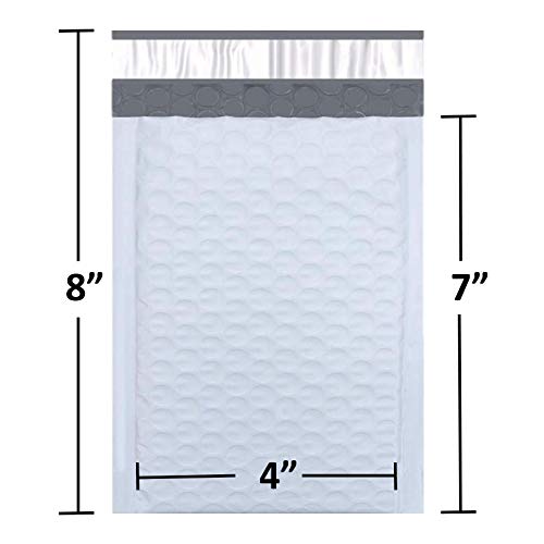 Sales4Less #000 Poly Bubble Mailers 4X8 Inches Shipping Padded Envelopes Self Seal Waterproof Cushioned Mailer 10 Pack - size: #000 4X8