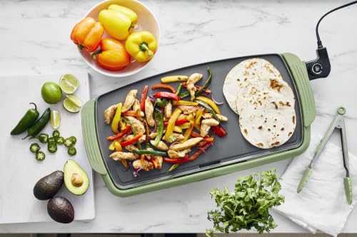 GreenLife 20" Extra Large Electric Griddle, Sage - color: Sage Green