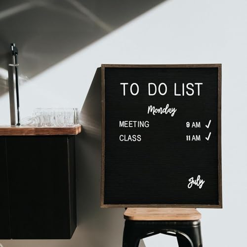 Large Felt Letter Board 24x30 Inch with 748 letters, Menu Board Letter, Felt Board Message Board, Changeable Letter Board Black Letter Board Sign Restaurant, Office, Barnwood Frame Letterboard - color: Oak