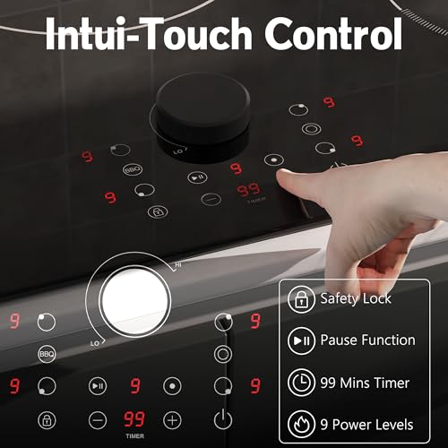 Electric Cooktop 30 Inch, 5 Burner Stove Top Burner 8600W, Magnetic Knob, - size: 30 Inch 5 Burner 586139