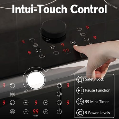 Electric Cooktop 30 Inch, 5 Burner Stove Top Burner 8600W, Magnetic Knob, - size: 30 Inch 5 Burner 586139