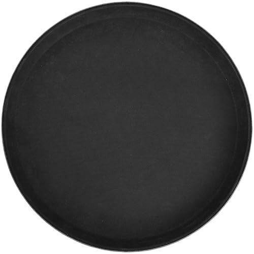 Winco 14" Black Premium Round Fiberglass Glass Tray - color: Black, size: 14"