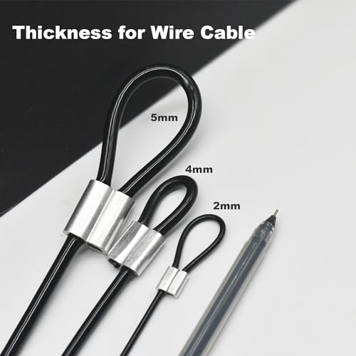 5 Pcs 5mm Wire 24 inch Vinyl Coated Stainless Steel Cable with Loops Short Wire Rope Lanyard Lock Security Chain Link for Outdoor Gates, Black(5mm x24inch) - color: Black, size: 5mm(T) X 24 in(L) 5PCS