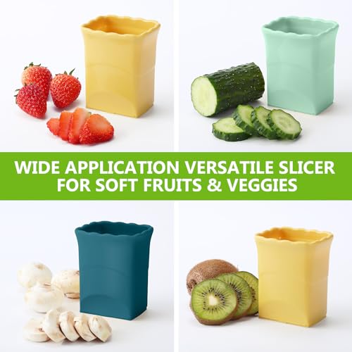 iplusmile 3 Pack Fruit Slicer Cup Stainless Steel Strawberry Cutter
