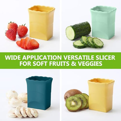 iplusmile 3 Pack Fruit Slicer Cup Stainless Steel Strawberry Cutter
