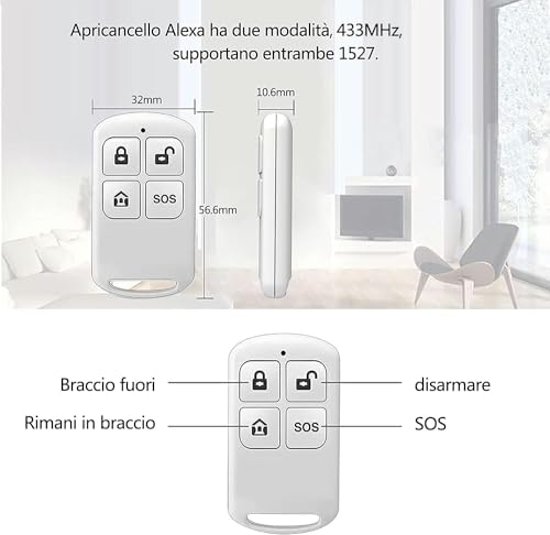 PGST Wireless Smart Remote Control Receiving Controller,with SOS Emergency Alarm Button,for Patients Disabled Elderly,Compatible with Alarm Security System Control Panel(PF50-1) - color: Gray & Blue