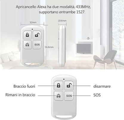 PGST Wireless Smart Remote Control Receiving Controller,with SOS Emergency Alarm Button,for Patients Disabled Elderly,Compatible with Alarm Security System Control Panel(PF50-1) - color: Gray & Blue