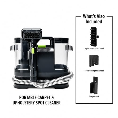 HAPOW Carpet Cleaner Machine, 18Kpa Portable Upholstery Cleaner for Couch Car fabric Furniture Mattress Area Rugs Pets Spot Extractor, with Dual Water Tanks, Cleaning Tool and Self Cleaning
