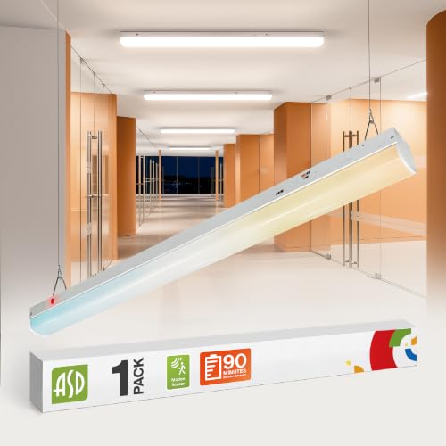 ASD 4ft LED Linear Strip Light, Motion Sensor & Emergency Battery - color: White | Emergency & Motion Sensor, size: 4FT