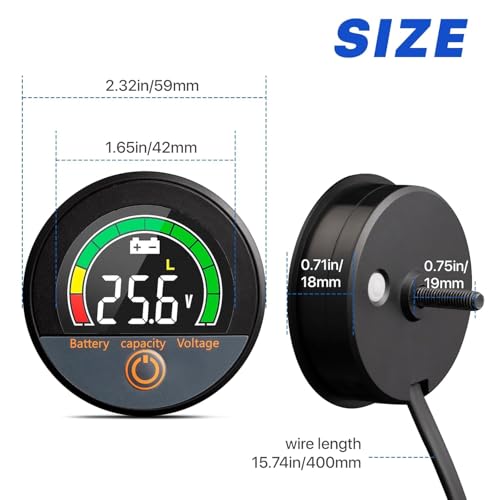 12V 24V 48V 60V 84V Voltage Meter with Bracket Compatible with Golf Cart