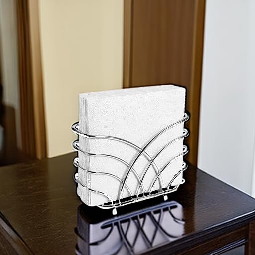 Napkin Holder for Table, Silver Iron Upright Paper Dispenser - color: Q - Luncheon Napkin Holder - Silver, size: Luncheon Napkin Holder