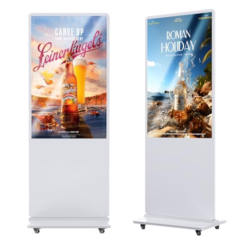 55'' Digital Signage Display Smart Android LCD Sign Kiosk Electronic Menu Board Advertising Display Screen Monitor HDMI WiFi USB 4K Media Video Player (Non Touch Screen,White) - color: White, size: 55-Inch, style: Non-touch Screen