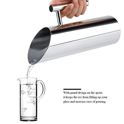 Ejoyous Stainless Steel Rectangular Pitcher, 2L Capacity, Silver, Spill-Proof Spout, Multiple Sizes - size: 67.6 Ounces