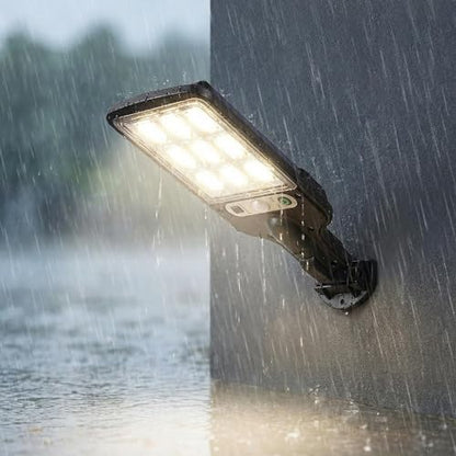 Solar wall Lights Outdoor, Solar Lights Outdoor Wide Angle Solar Flood Lights Motion Sensor Dusk to Dawn Remote Control Waterproof IP66, Parking Lot Lights Commercial for Yard (4, COB)