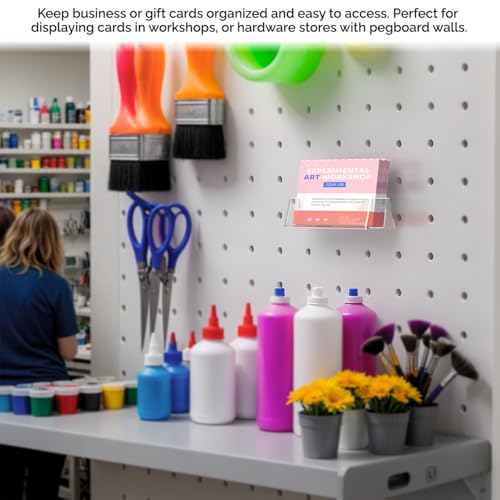 Marketing Holders 2 Pack Peg Board Business Card Holder for 3.5" x 2" Membership Reward Gift Cards Clear Acrylic Organizer Rack