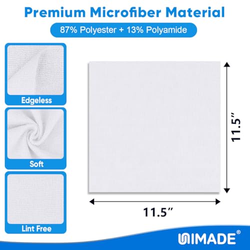 UNIMADE Shop Towel Rags, 50 Pack Reusable Shop Rags Bulk Microfiber Cleaning Cloth Lint Free Cleaning Towels for Car Kitchen Automotive Bar Mechanic Restaurant Garage, 11.5"x 11.5", White - color: White, size: 50 Pack